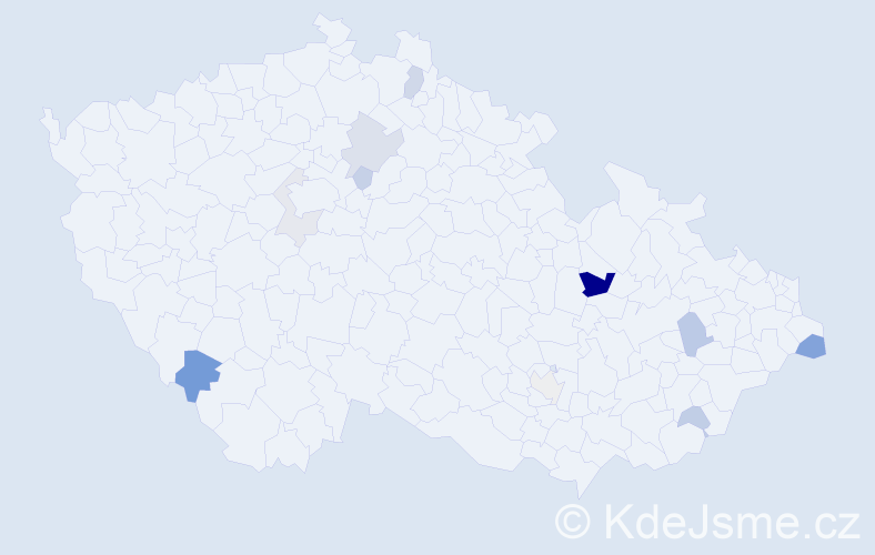 Příjmení: 'Kopáčik', počet výskytů 26 v celé ČR