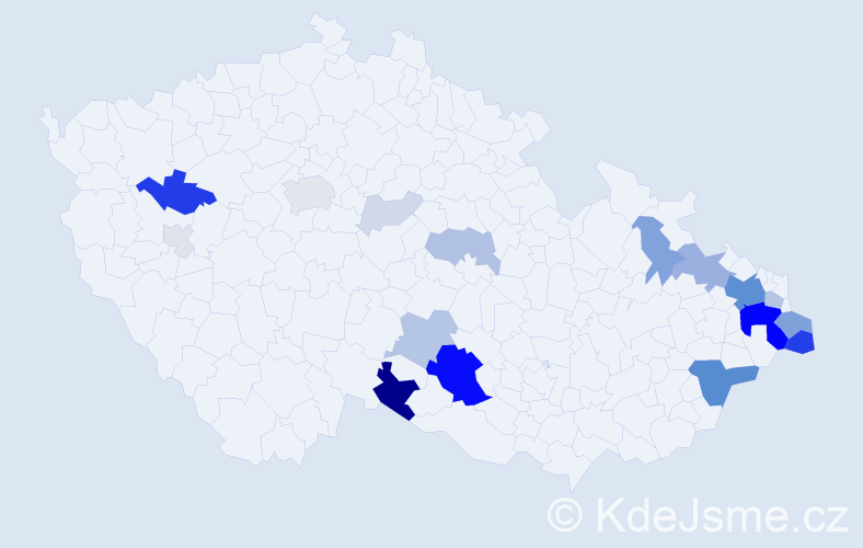 Příjmení: 'Rodková', počet výskytů 78 v celé ČR