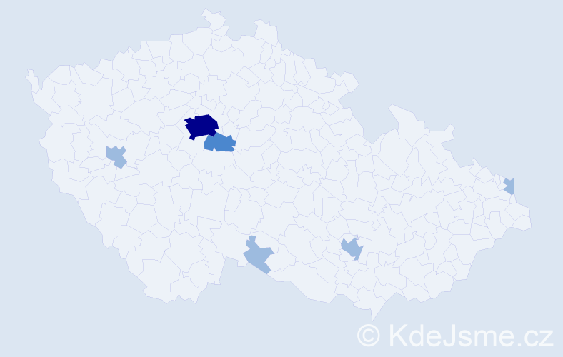 Příjmení: 'Smuk', počet výskytů 10 v celé ČR