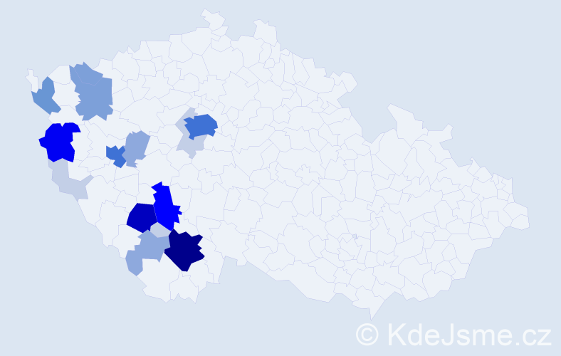 Příjmení: 'Lafatová', počet výskytů 67 v celé ČR