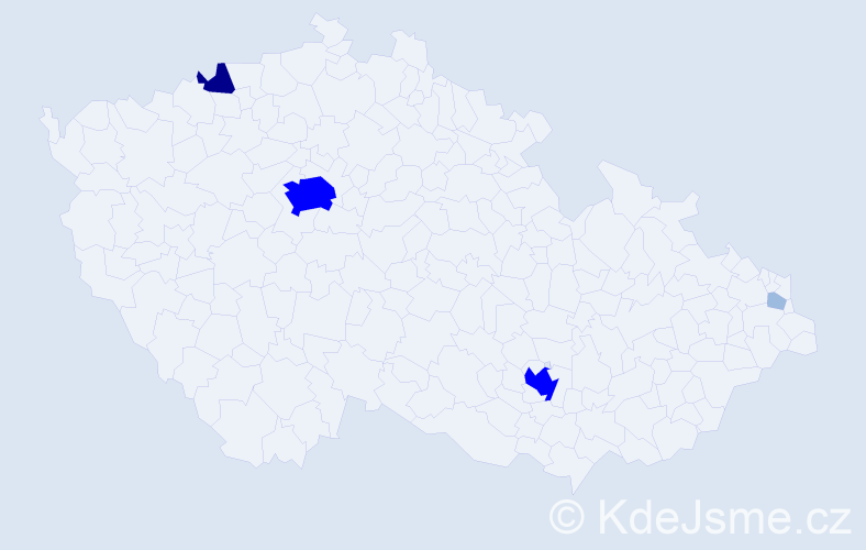 Příjmení: 'Setvák', počet výskytů 11 v celé ČR