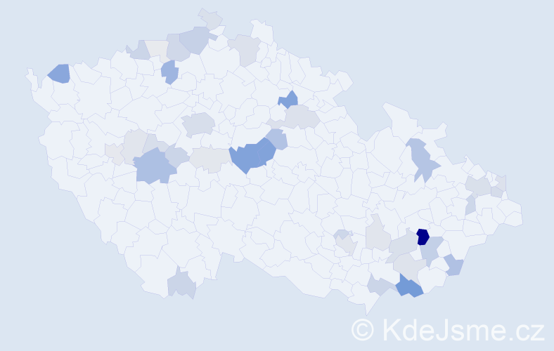 Příjmení: 'Herodes', počet výskytů 135 v celé ČR