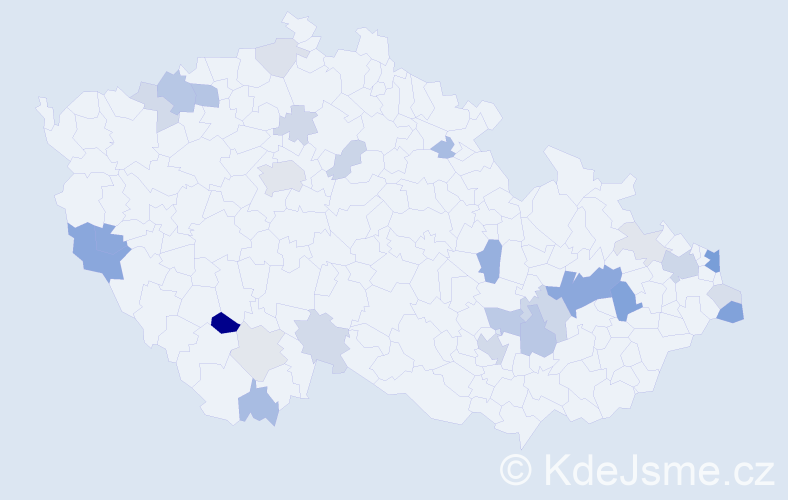 Příjmení: 'Turčanová', počet výskytů 70 v celé ČR