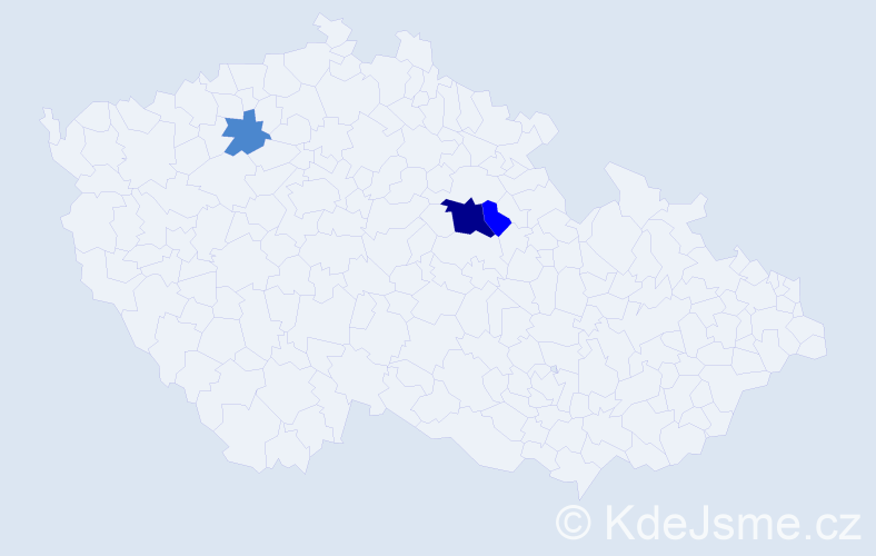Příjmení: 'Tabačko', počet výskytů 9 v celé ČR