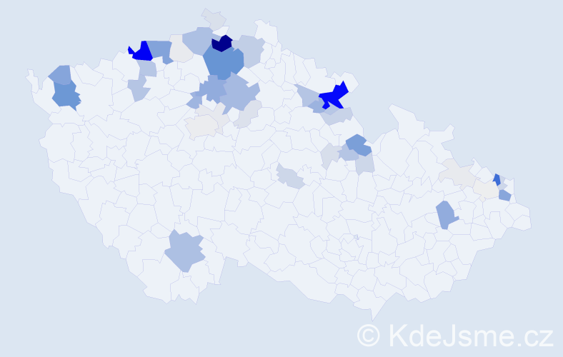 Příjmení: 'Turko', počet výskytů 210 v celé ČR