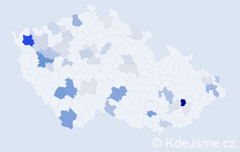 Příjmení: 'Karol', počet výskytů 123 v celé ČR