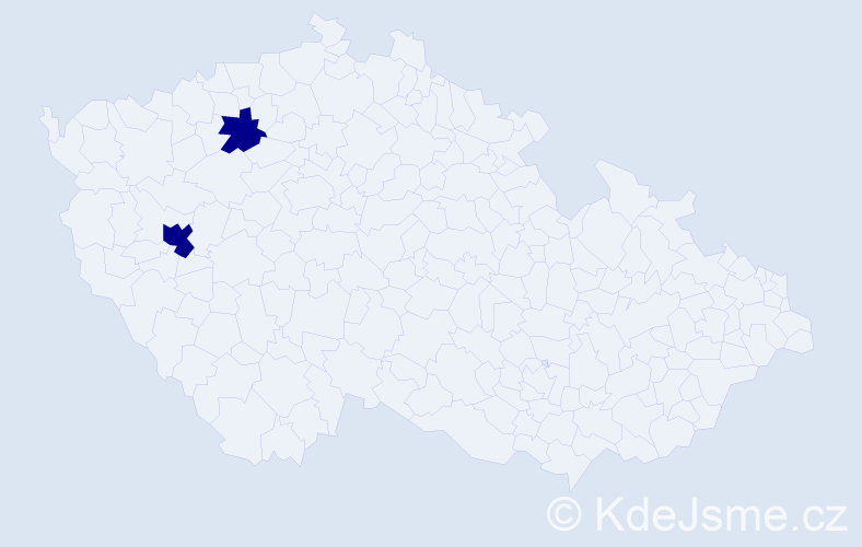 Příjmení: 'Tešlár', počet výskytů 2 v celé ČR