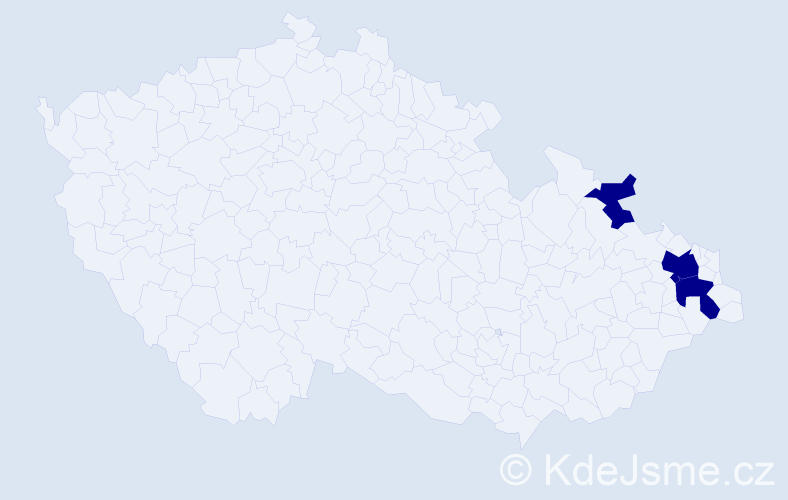 Příjmení: 'Chassaková', počet výskytů 3 v celé ČR