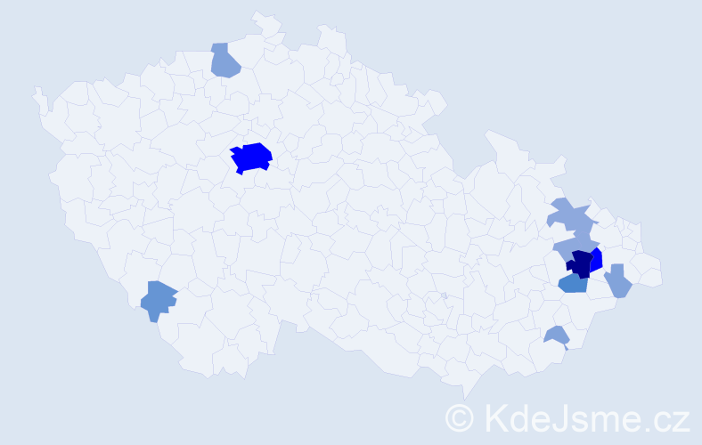 Příjmení: 'Kotrsová', počet výskytů 36 v celé ČR