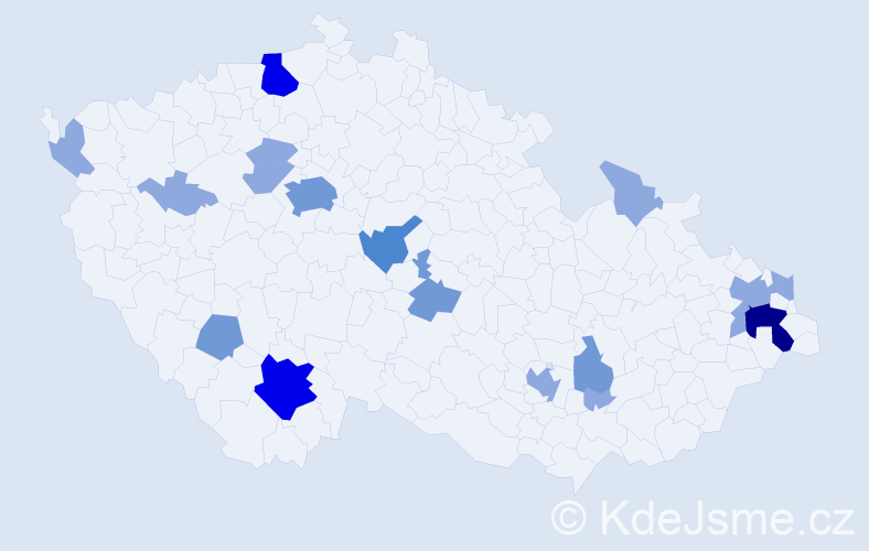 Příjmení: 'Szendreiová', počet výskytů 38 v celé ČR