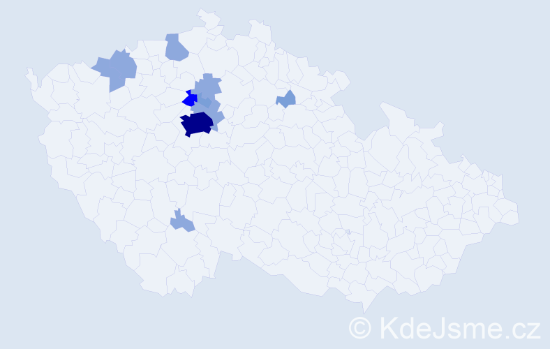 Příjmení: 'Humhej', počet výskytů 22 v celé ČR