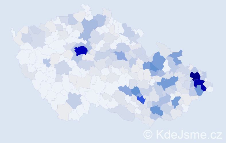 Příjmení: 'Merta', počet výskytů 1159 v celé ČR