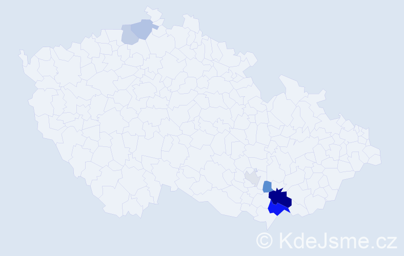 Příjmení: 'Krakovec', počet výskytů 15 v celé ČR