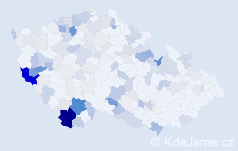 Příjmení: 'Anderle', počet výskytů 439 v celé ČR
