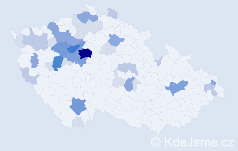 Příjmení: 'Krabec', počet výskytů 136 v celé ČR