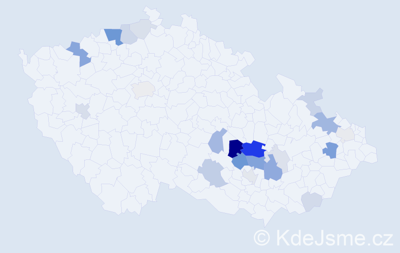 Příjmení: 'Kalda', počet výskytů 63 v celé ČR