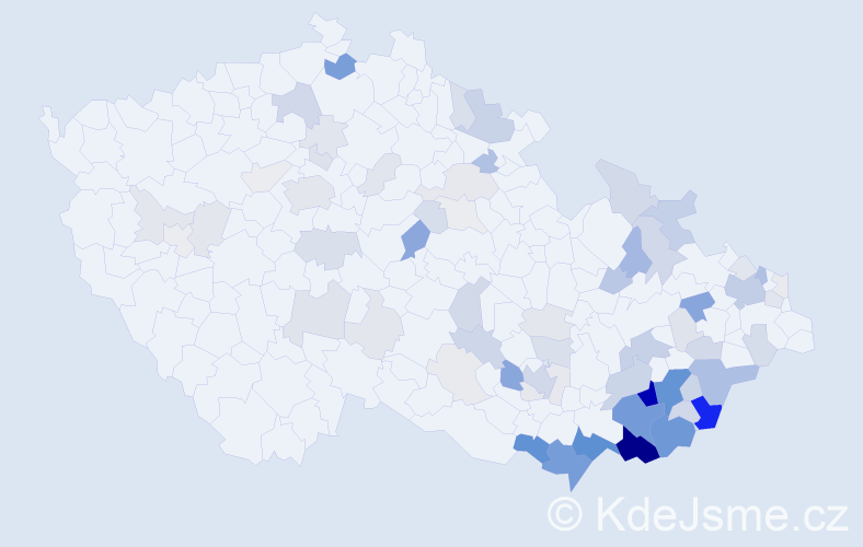 Příjmení: 'Sukup', počet výskytů 297 v celé ČR