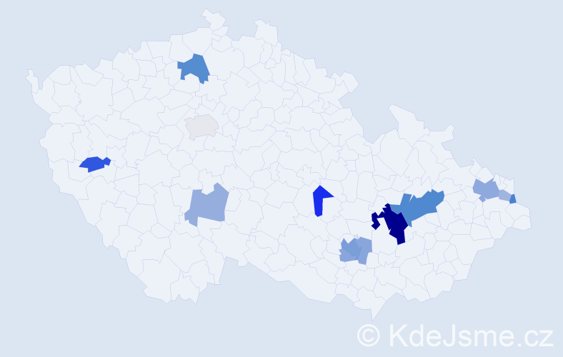 Příjmení: 'Ustrnul', počet výskytů 27 v celé ČR