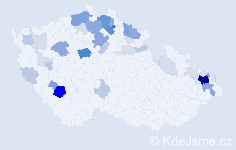 Příjmení: 'Janus', počet výskytů 139 v celé ČR