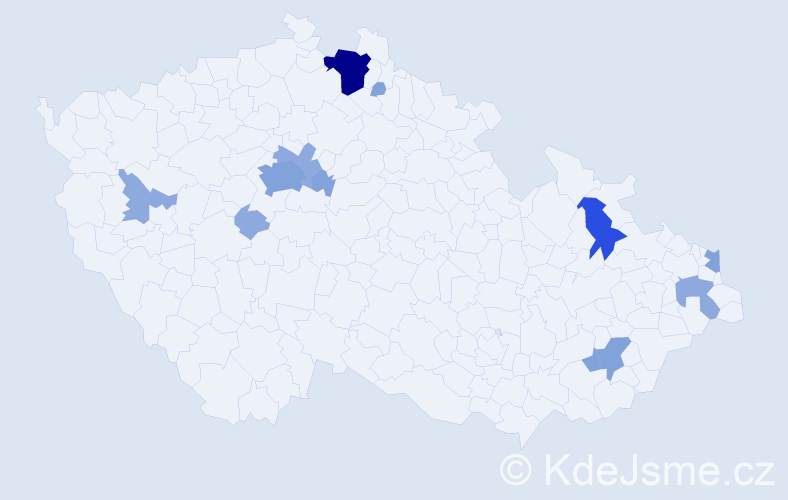 Příjmení: 'Tejnská', počet výskytů 29 v celé ČR