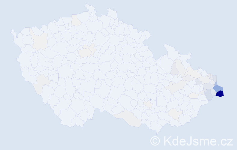 Příjmení: 'Kawulok', počet výskytů 278 v celé ČR