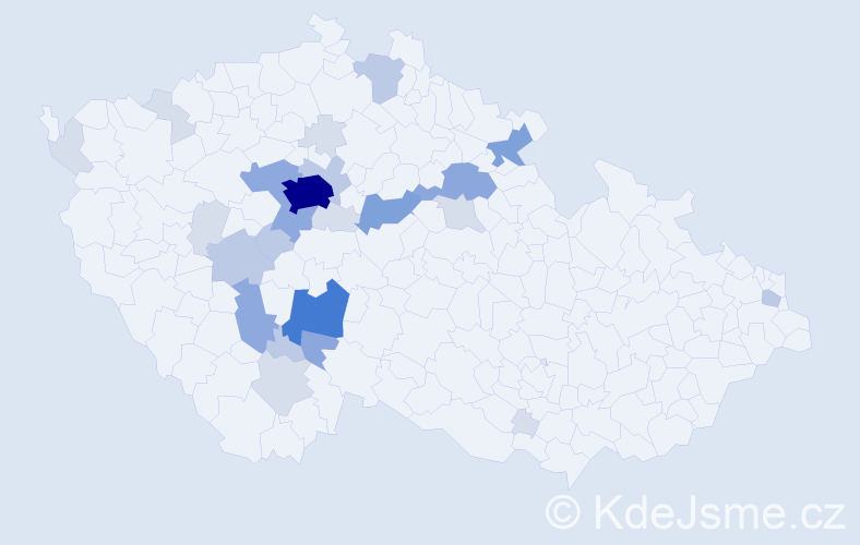 Příjmení: 'Hašplová', počet výskytů 76 v celé ČR