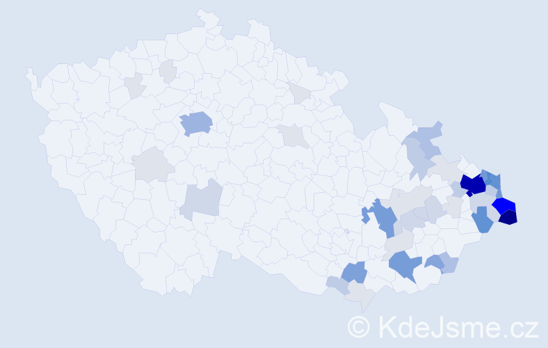 Příjmení: 'Fiedorová', počet výskytů 218 v celé ČR