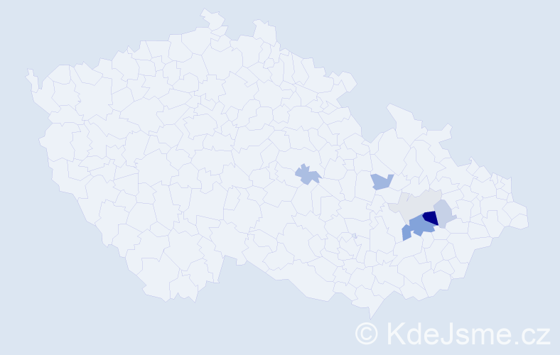 Příjmení: 'Pacáčková', počet výskytů 15 v celé ČR