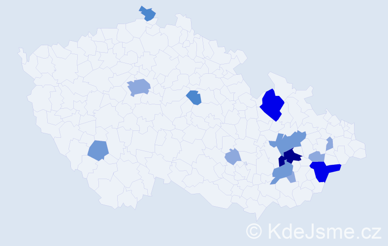 Příjmení: 'Calabová', počet výskytů 33 v celé ČR