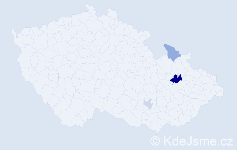 Příjmení: 'Kralčáková', počet výskytů 6 v celé ČR