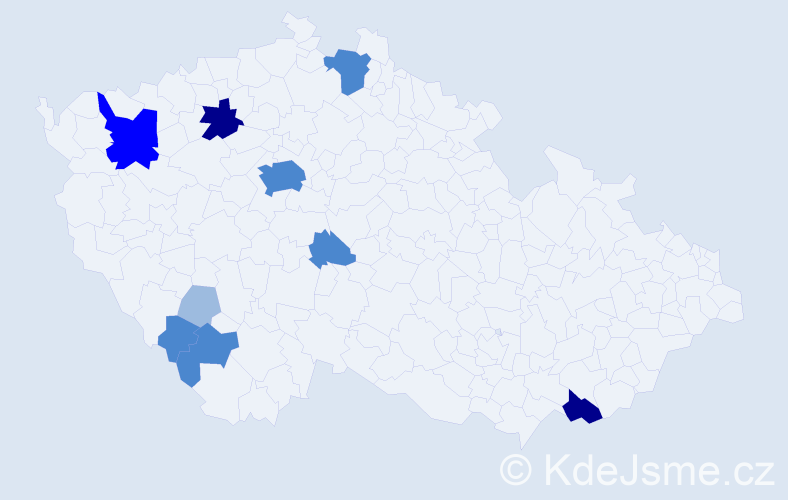 Příjmení: 'Suchl', počet výskytů 22 v celé ČR