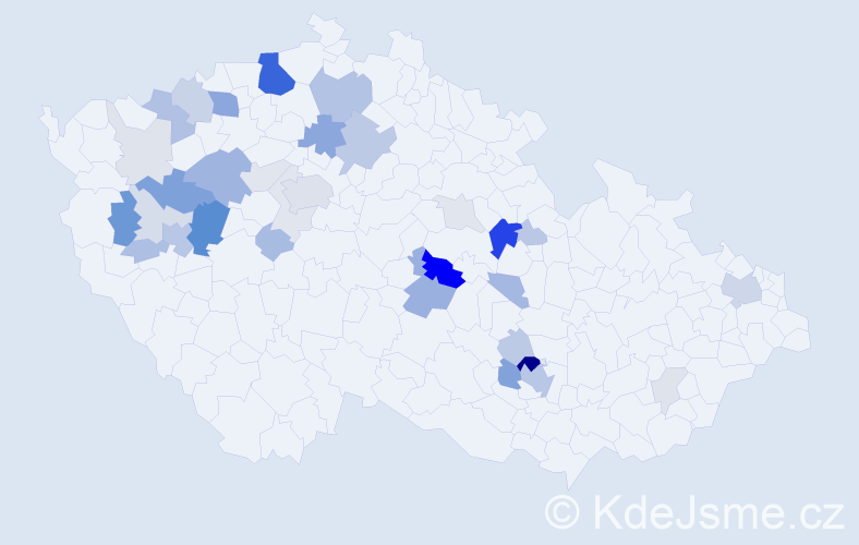 Příjmení: 'Perková', počet výskytů 114 v celé ČR