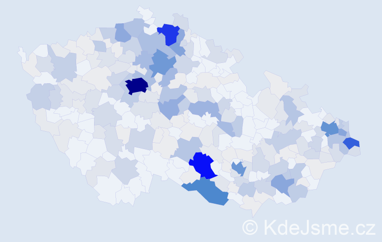 Příjmení: 'Bobek', počet výskytů 1207 v celé ČR