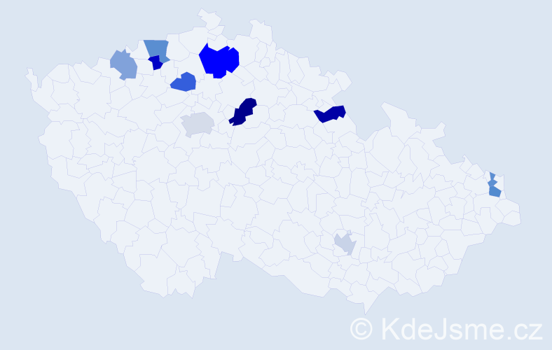 Příjmení: 'Kopeš', počet výskytů 17 v celé ČR