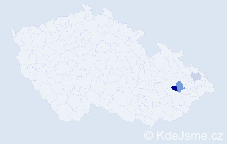 Příjmení: 'Kubajura', počet výskytů 17 v celé ČR