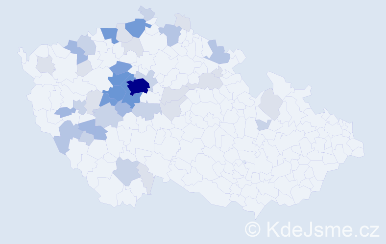 Příjmení: 'Káchová', počet výskytů 142 v celé ČR