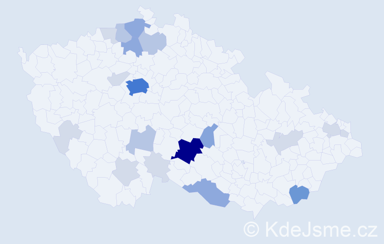 Příjmení: 'Ficenc', počet výskytů 59 v celé ČR