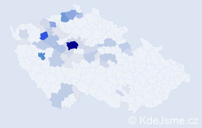 Příjmení: 'Kail', počet výskytů 158 v celé ČR