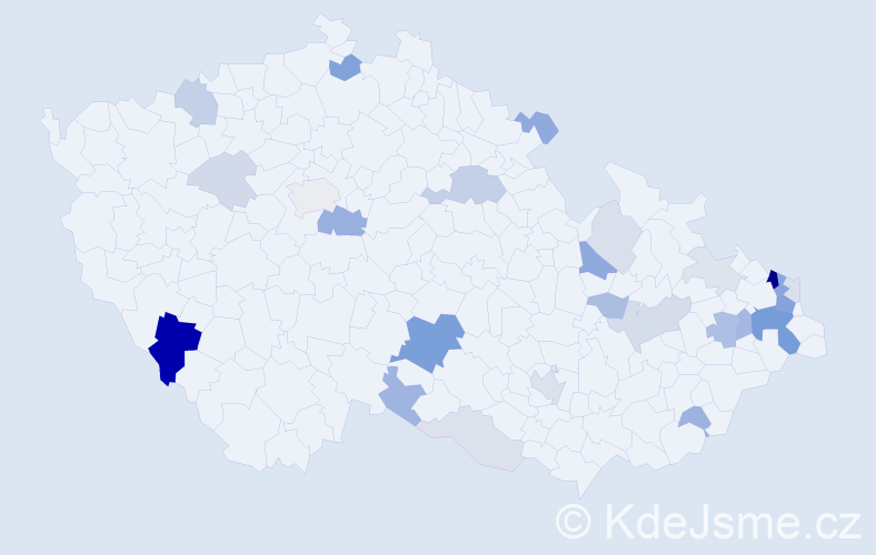 Příjmení: 'Maslák', počet výskytů 73 v celé ČR