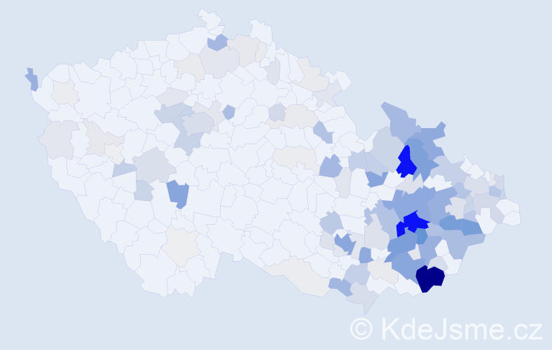 Příjmení: 'Ondrušková', počet výskytů 503 v celé ČR