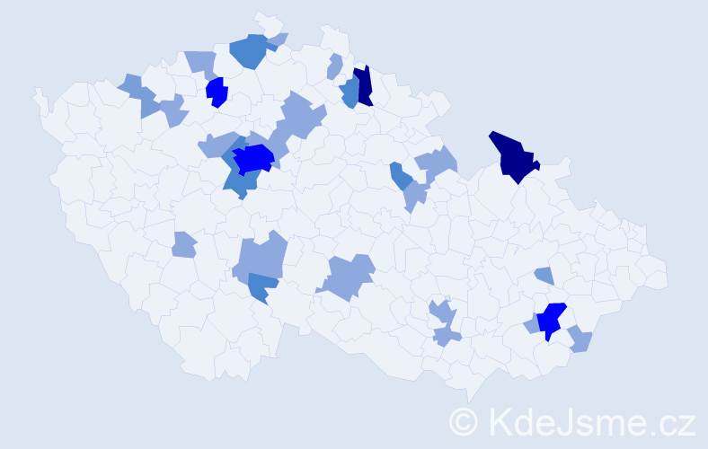 Příjmení: 'Buryánek', počet výskytů 64 v celé ČR