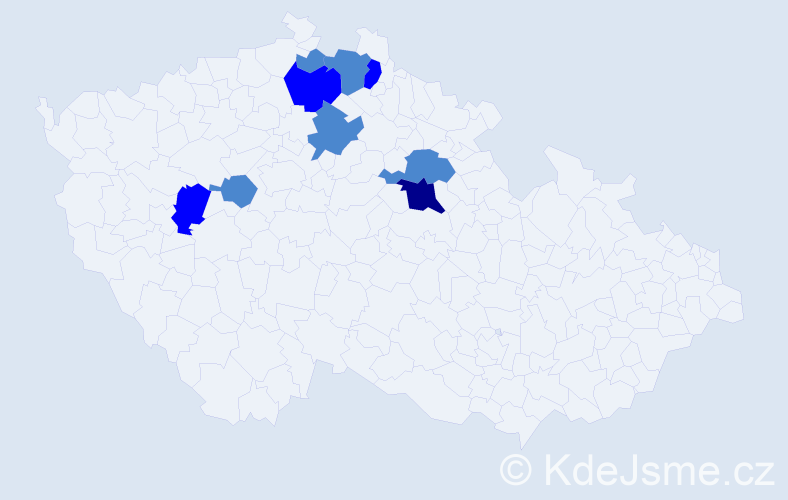 Příjmení: 'Koffer', počet výskytů 14 v celé ČR