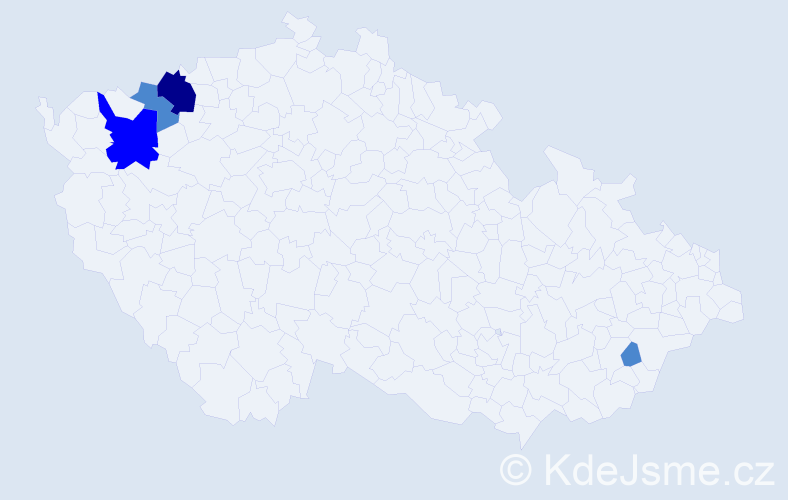 Příjmení: 'Lefík', počet výskytů 7 v celé ČR