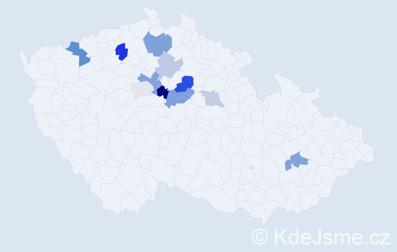 Příjmení: 'Sabadoš', počet výskytů 20 v celé ČR