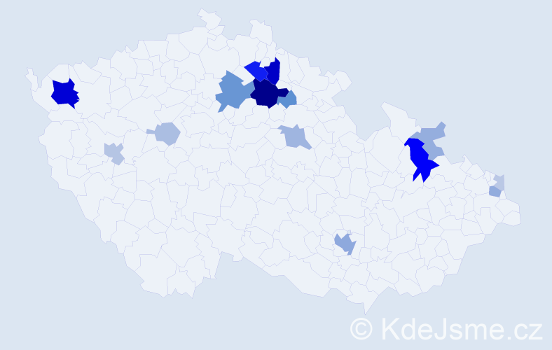 Příjmení: 'Rusznyáková', počet výskytů 44 v celé ČR