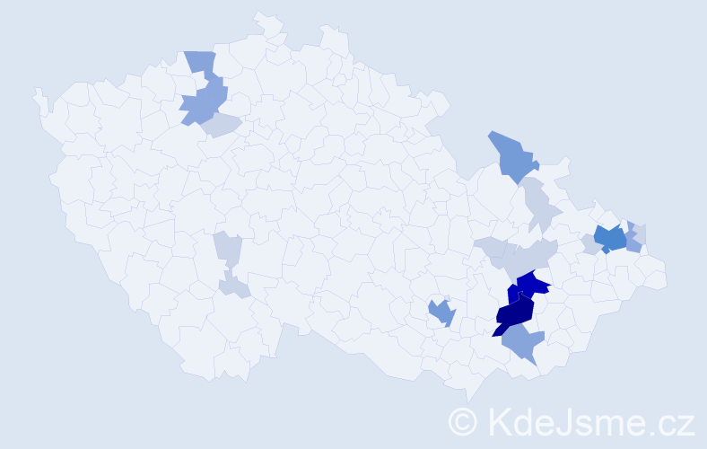 Příjmení: 'Džugová', počet výskytů 61 v celé ČR