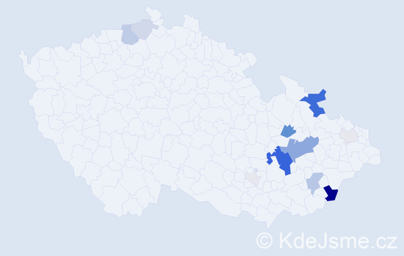 Příjmení: 'Čundrlová', počet výskytů 34 v celé ČR