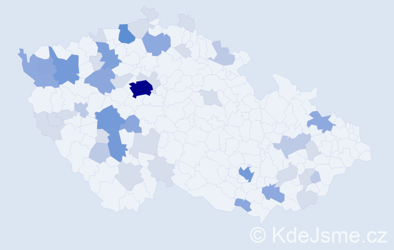 Příjmení: 'Srnka', počet výskytů 125 v celé ČR