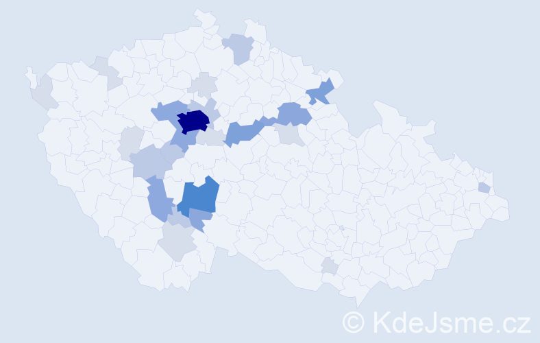 Příjmení: 'Hašplová', počet výskytů 75 v celé ČR