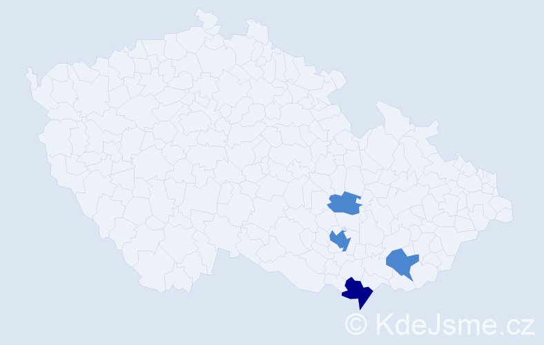 Příjmení: 'Bergauerová', počet výskytů 6 v celé ČR